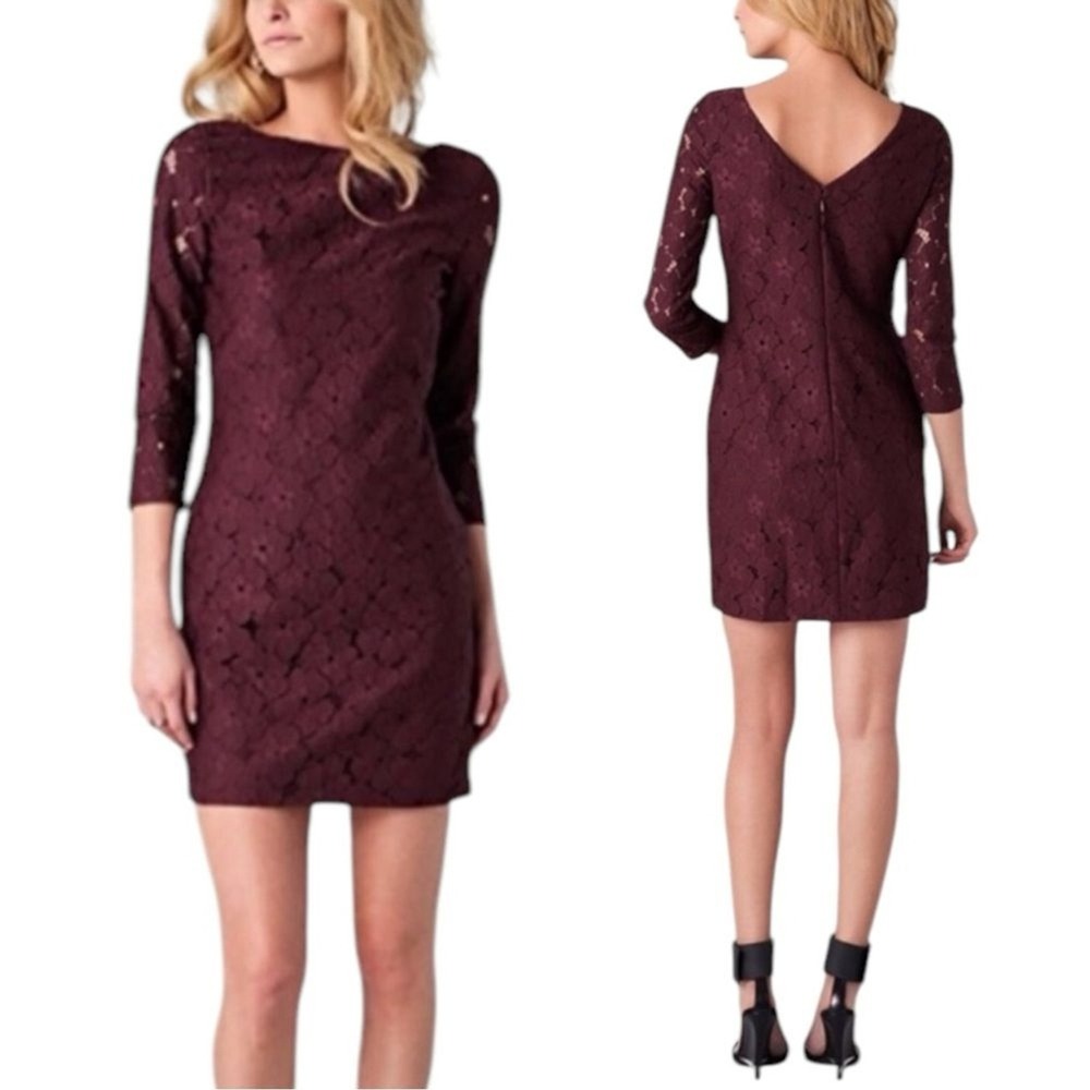DIANE von FURSTENBERG Sarita Flower Lace Mini Dress. Size 10 - Picture 3 of 11